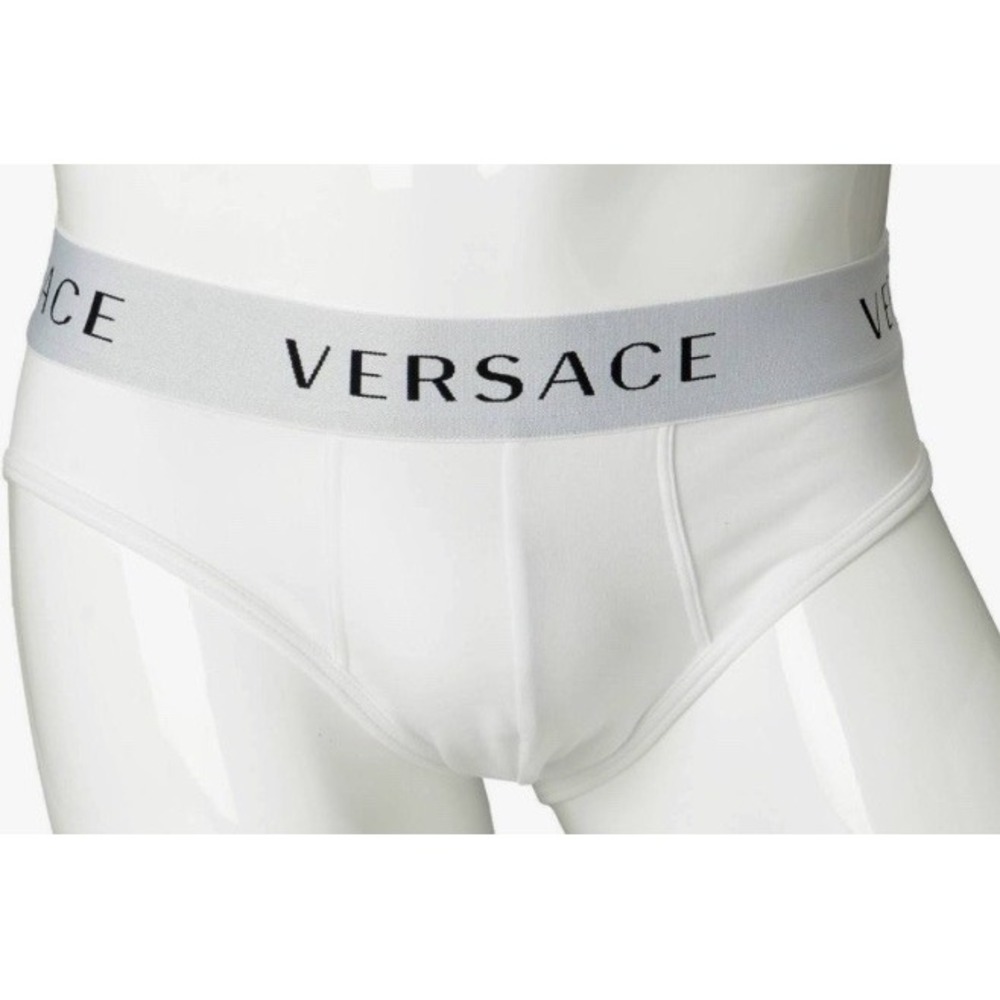Versace Low Rise Slip Briefs Optical White XL New With Tags